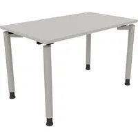 Soennecken Schreibtisch All in One, manuell höhenverstellbar, 68-82cm (H), 120x70cm (BxT), rechteckig, lichtgrau / silberaluminium 40039690