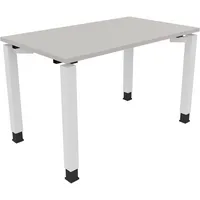 Soennecken Schreibtisch All in One, manuell höhenverstellbar, 68-82cm (H), 120x70cm (BxT), rechteckig, lichtgrau / weiß 4003969076624 Soenn