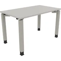 Soennecken Schreibtisch All in One, manuell höhenverstellbar, 68-82cm (H), 120x70cm (BxT), rechteckig, lichtgrau / silberaluminium 40039690