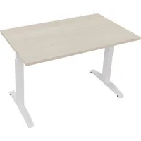 Soennecken Schreibtisch All in One, manuell höhenverstellbar, 65-85cm (H), 120x70cm (BxT), rechteckig, akazie hell / weiß 4003969071407 Soe