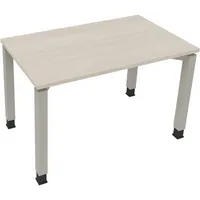 Soennecken Schreibtisch All in One, manuell höhenverstellbar, 68-82cm (H), 120x70cm (BxT), rechteckig, akazie hell / silberaluminium 400396
