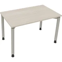 Soennecken Schreibtisch All in One, manuell höhenverstellbar, 68-82cm (H), 120x70cm (BxT), rechteckig, akazie hell / silberaluminium 400396