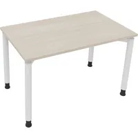 Soennecken Schreibtisch All in One, manuell höhenverstellbar, 68-82cm (H), 120x70cm (BxT), rechteckig, akazie hell / weiß 4003969080584 Soe