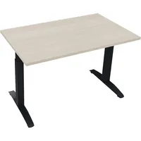 Soennecken Schreibtisch All in One, manuell höhenverstellbar, 65-85cm (H), 120x70cm (BxT), rechteckig, akazie hell / anthrazit metallic 400