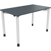 Soennecken Schreibtisch All in One, manuell höhenverstellbar, 68-82cm (H), 120x70cm (BxT), rechteckig, lavagrau / weiß 4003969080423 Soenne
