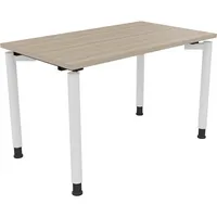 Soennecken Schreibtisch All in One, manuell höhenverstellbar, 68-82cm (H), 120x70cm (BxT), rechteckig, eiche natur / weiß 4003969080508 Soe