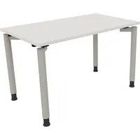 Soennecken Schreibtisch All in One, manuell höhenverstellbar, 68-82cm (H), 120x70cm (BxT), rechteckig, weiß / silberaluminium 4003969080522