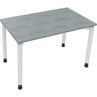 Soennecken Schreibtisch All in One, manuell höhenverstellbar, 68-82cm (H), 120x70cm (BxT), rechteckig, beton hell / weiß 4003969080515 Soen
