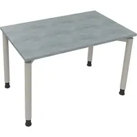 Soennecken Schreibtisch All in One, manuell höhenverstellbar, 68-82cm (H), 120x70cm (BxT), rechteckig, beton hell / silberaluminium 4003969
