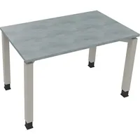 Soennecken Schreibtisch All in One, manuell höhenverstellbar, 68-82cm (H), 120x70cm (BxT), rechteckig, beton hell / silberaluminium 4003969