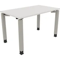 Soennecken Schreibtisch All in One, manuell höhenverstellbar, 68-82cm (H), 120x70cm (BxT), rechteckig, weiß / silberaluminium 4003969076525