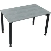 Soennecken Schreibtisch All in One, manuell höhenverstellbar, 68-82cm (H), 120x70cm (BxT), rechteckig, beton hell / anthrazit metallic 4003