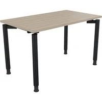 Schreibtisch all in one 1.200 x 680-820 x 700 mm (B x H x T) Vierfuß Rundrohr eiche natur