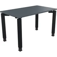 Soennecken Schreibtisch All in One, manuell höhenverstellbar, 68-82cm (H), 120x70cm (BxT), rechteckig, lavagrau / anthrazit metallic 400396