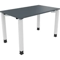 Soennecken Schreibtisch All in One, manuell höhenverstellbar, 68-82cm (H), 120x70cm (BxT), rechteckig, lavagrau / weiß 4003969076471 Soenne