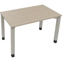 Soennecken Schreibtisch All in One, manuell höhenverstellbar, 65-85cm (H), 120x70cm (BxT), rechteckig, eiche natur / silberaluminium 400396