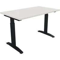 Soennecken Schreibtisch All in One, manuell höhenverstellbar, 65-85cm (H), 120x70cm (BxT), rechteckig, weiß / anthrazit metallic 4003969071