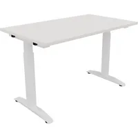 Soennecken Schreibtisch All in One, manuell höhenverstellbar, 65-85cm (H), 120x70cm (BxT), rechteckig, weiß / weiß 4003969071575 Soennecken
