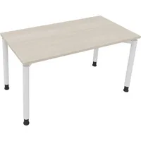 Soennecken Schreibtisch All in One, manuell höhenverstellbar, 68-82cm (H), 140x70cm (BxT), rechteckig, akazie hell / weiß 4003969080751 Soe
