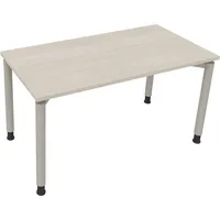 Soennecken Schreibtisch All in One, manuell höhenverstellbar, 68-82cm (H), 140x70cm (BxT), rechteckig, akazie hell / silberaluminium 400396