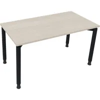Soennecken Schreibtisch All in One, manuell höhenverstellbar, 68-82cm (H), 140x70cm (BxT), rechteckig, akazie hell / anthrazit metallic 400