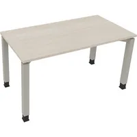 Soennecken Schreibtisch All in One, manuell höhenverstellbar, 68-82cm (H), 140x70cm (BxT), rechteckig, akazie hell / silberaluminium 400396