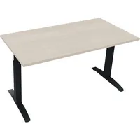 Soennecken Schreibtisch All in One, manuell höhenverstellbar, 65-85cm (H), 140x70cm (BxT), rechteckig, akazie hell / anthrazit metallic 400