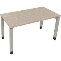 Soennecken Schreibtisch All in One, manuell höhenverstellbar, 65-85cm (H), 140x70cm (BxT), rechteckig, eiche natur / silberaluminium 400396