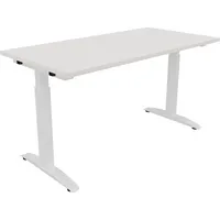 Soennecken Schreibtisch All in One, manuell höhenverstellbar, 65-85cm (H), 140x70cm (BxT), rechteckig, weiß / weiß 4003969071995 Soennecken