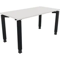 Soennecken Schreibtisch All in One, manuell höhenverstellbar, 68-82cm (H), 140x70cm (BxT), rechteckig, weiß / anthrazit metallic 4003969077