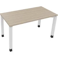 Soennecken Schreibtisch All in One, manuell höhenverstellbar, 68-82cm (H), 140x70cm (BxT), rechteckig, eiche natur / weiß 4003969076235 Soe