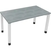 Soennecken Schreibtisch All in One, manuell höhenverstellbar, 68-82cm (H), 140x70cm (BxT), rechteckig, beton hell / weiß 4003969076174 Soen