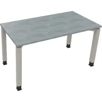 Soennecken Schreibtisch All in One, manuell höhenverstellbar, 68-82cm (H), 140x70cm (BxT), rechteckig, beton hell / silberaluminium 4003969