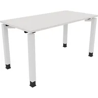 Soennecken Schreibtisch All in One, manuell höhenverstellbar, 68-82cm (H), 140x70cm (BxT), rechteckig, weiß / weiß 4003969076204 Soennecken