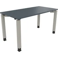 Soennecken Schreibtisch All in One, manuell höhenverstellbar, 68-82cm (H), 140x70cm (BxT), rechteckig, lavagrau / silberaluminium 400396907