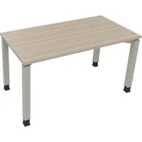 Soennecken Schreibtisch All in One, manuell höhenverstellbar, 68-82cm (H), 140x70cm (BxT), rechteckig, eiche natur / silberaluminium 400396
