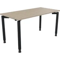Soennecken Schreibtisch All in One, manuell höhenverstellbar, 68-82cm (H), 140x70cm (BxT), rechteckig, eiche natur / anthrazit metallic 400