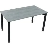 Soennecken Schreibtisch All in One, manuell höhenverstellbar, 68-82cm (H), 140x70cm (BxT), rechteckig, beton hell / anthrazit metallic 4003