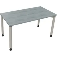 Soennecken Schreibtisch All in One, manuell höhenverstellbar, 68-82cm (H), 140x70cm (BxT), rechteckig, beton hell / silberaluminium 4003969