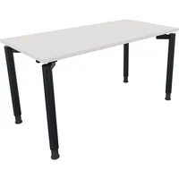 Soennecken Schreibtisch All in One, manuell höhenverstellbar, 68-82cm (H), 140x70cm (BxT), rechteckig, weiß / anthrazit metallic 4003969081