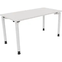Soennecken Schreibtisch All in One, manuell höhenverstellbar, 68-82cm (H), 140x70cm (BxT), rechteckig, weiß / weiß 4003969080812 Soennecken