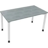 Soennecken Schreibtisch All in One, manuell höhenverstellbar, 68-82cm (H), 140x70cm (BxT), rechteckig, beton hell / weiß 4003969080782 Soen