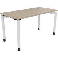 Soennecken Schreibtisch All in One, manuell höhenverstellbar, 68-82cm (H), 140x70cm (BxT), rechteckig, eiche natur / weiß 4003969080850 Soe