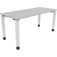 Soennecken Schreibtisch All in One, manuell höhenverstellbar, 68-82cm (H), 160x70cm (BxT), rechteckig, lichtgrau / weiß 4003969077409 Soenn