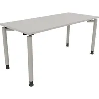 Soennecken Schreibtisch All in One, manuell höhenverstellbar, 68-82cm (H), 160x70cm (BxT), rechteckig, lichtgrau / silberaluminium 40039690