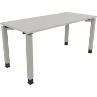 Soennecken Schreibtisch All in One, manuell höhenverstellbar, 68-82cm (H), 160x70cm (BxT), rechteckig, lichtgrau / silberaluminium 40039690