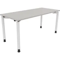 Soennecken Schreibtisch All in One, manuell höhenverstellbar, 68-82cm (H), 160x70cm (BxT), rechteckig, lichtgrau / weiß 4003969082601 Soenn
