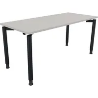 Soennecken Schreibtisch All in One, manuell höhenverstellbar, 68-82cm (H), 160x70cm (BxT), rechteckig, lichtgrau / anthrazit metallic 40039
