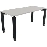 Soennecken Schreibtisch All in One, manuell höhenverstellbar, 68-82cm (H), 160x70cm (BxT), rechteckig, lichtgrau / anthrazit metallic 40039