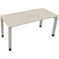 Soennecken Schreibtisch All in One, manuell höhenverstellbar, 68-82cm (H), 160x70cm (BxT), rechteckig, akazie hell / silberaluminium 400396